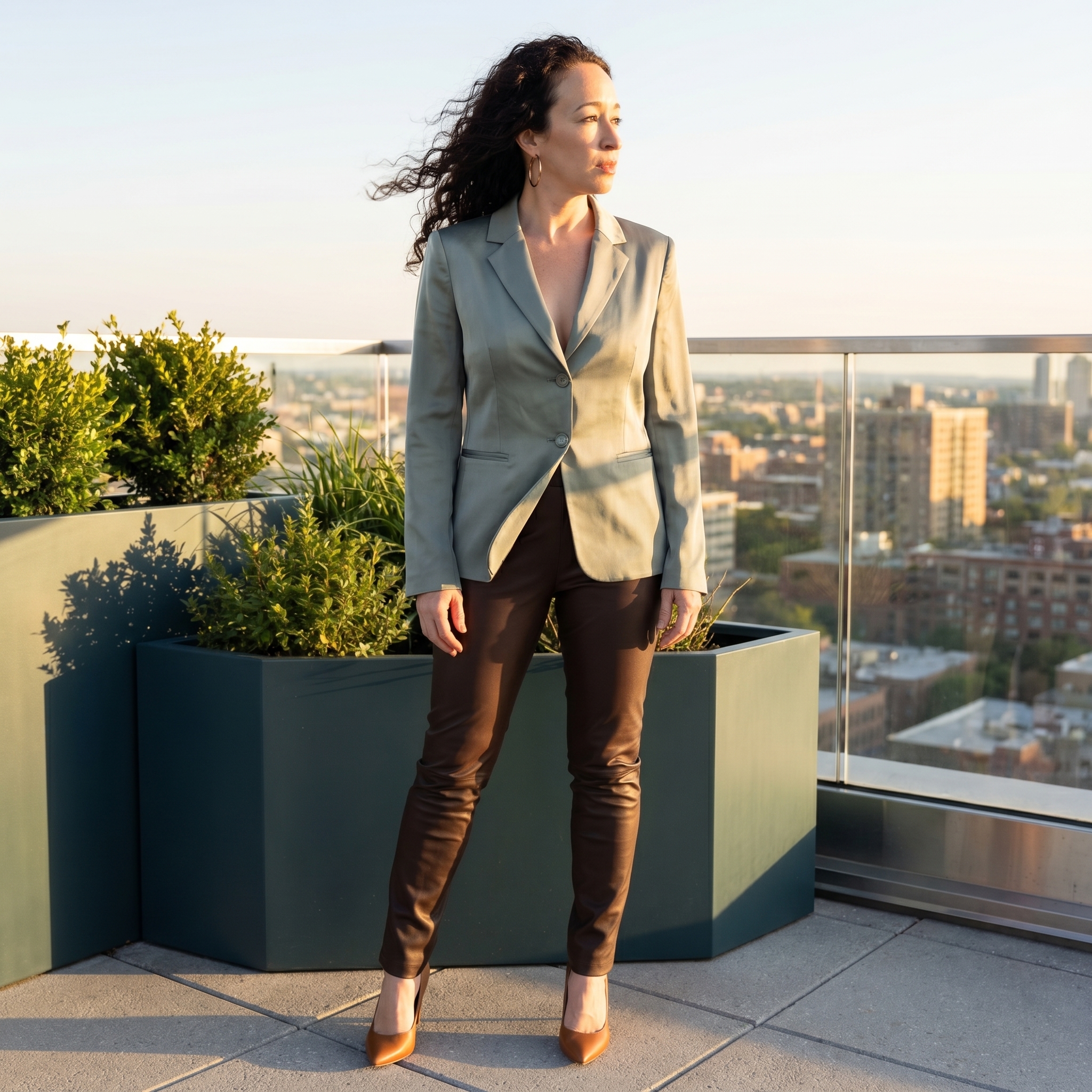 Cassandra Quick, EMDR-certified executive coach, standing with quiet authority above the city skyline