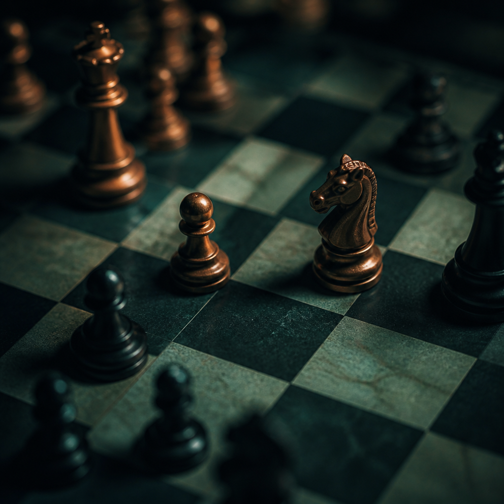 The Wired Strategist leadership pattern — woman thinking three moves ahead, hypervigilant and strategic